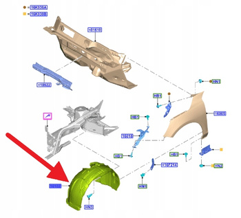 NADKOLE LEWY PRZÓD FORD FOCUS 2018- OE 2481504 _ JX7B-16115-CB