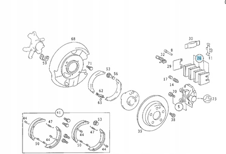 KLOCKI HAMULCOWE TYŁ MERCEDES W202 W208 W210 A0044209120