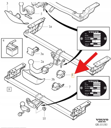 ZAMEK KLUCZYKI HAK HOLOWNICZY VOLVO S60 V60 XC90 XC70 S80 C70 OE 30660198