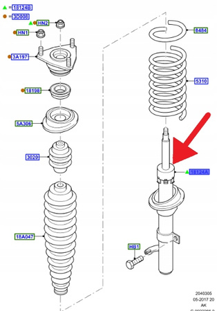 ZESTAW AMORTYZATORÓW PRZEDNICH FORD FOCUS 1998- 2006061 _ ME98AJ-18K045-AA