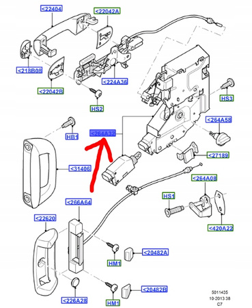 ZAMEK DRZWI TYŁ RH FORD TRANSIT CONNECT 2002-09 _ 4557482 _ 2T14-V264A32-AJ