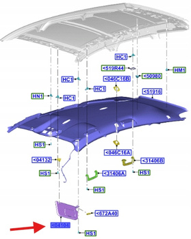 OSONA PRZECIWSŁONECZNA LEWA KUGA 2012-20 2265298 _ CV44-S04101-CJ3AM1