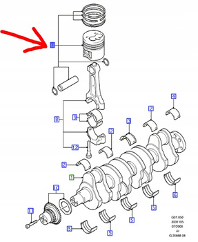 TŁOK Z SWORZNIEM FORD TRANSIT 2.4L TDCi 2000-06_1369688_3C1Q-6K100-BBD