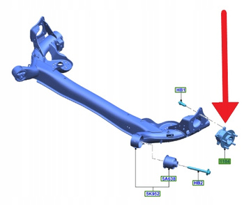 PIASTA ŁOŻYSKO KOŁA TYŁ FORD ESCAPE KUGA 2020- 2658768 _ LX6C-2C299-A1D