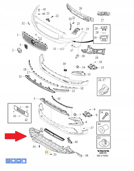 OSŁONA PŁYTA POD ZDERZAK CHŁODNICE VOLVO S90 V90 2017- OE 31690842