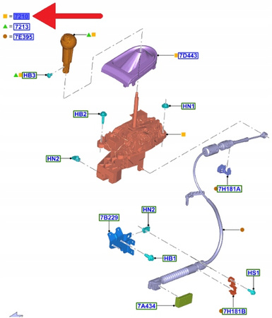 DŹWIGNIA ZMIANY BIEGÓW 10R80 FORD MUSTANG 2017- OE 2310265 _ JR3P-7K004-AE