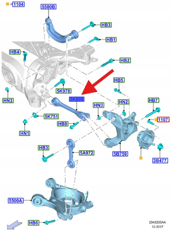 WAHACZ DOLNY TYŁ FORD MUSTANG MK6 2015- OE 5299860 _ FR3C-5K898-BB