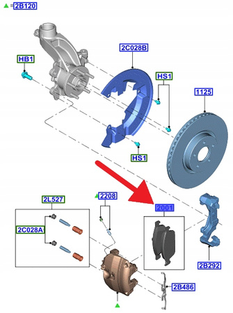 KLOCKI HAMULCOWE PRZÓD FORD CONNECT KUGA 2012- 2600768 _ MEMV6J-2K021-A1A