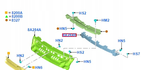 WZMOCNIENIE ZDERZAKA PRZEDNIEGO FORD KUGA MK2_2256096_GJ54-8A284-BA