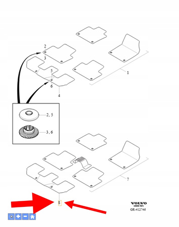DYWANIK GUMOWY 3 RZĘDU VOLVO XC90 2016- OEM/OE 32288036
