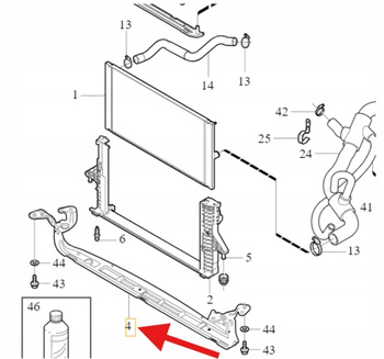 BELKA WZMOCNIENIE CHŁODNICY WODY 2.4B VOLVO S40 V50 2004- C70 OE 30792611