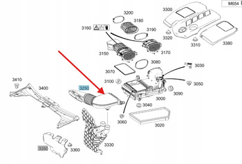 KANAŁ DOLOT POWIETRZA DIESEL M654 MERCEDES C klasa W205 OE A6540943700