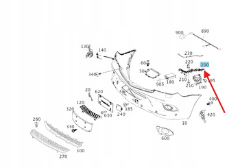 PRAWY ŚLIZG PROWADNICA ZDERZAKA PRZÓD MERCEDES SPRINTER W906 OE A9068890114