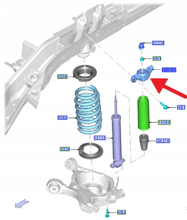 GÓRNE MOCOWANIE AMORTYZATORA TYŁ SMAX GALAXY 15- 5332559 _ E1GC-18A116-AEA