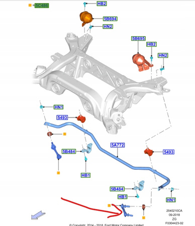 ŁĄCZNIK STABILIZATORA FORD S-MAX Mk2 GALAXY Mk4 EDGE Mk2 MUSTANG 2015- 2023-_2463429_F2GC-5C486-AXC