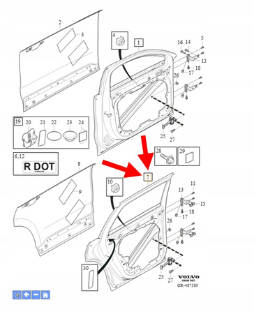 DRZWI PRAWY TYŁ VOLVO XC90 2024- OEM/OE 32420616