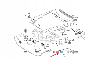 LINKA OTWIERANIA MASKI MERCEDES E klasa W211 CLS W219 OE A2118800259