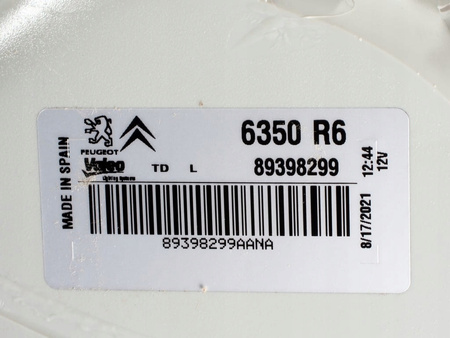LAMPA TYLNA LEWA CITROEN C3 PLURIEL OE 6350R6