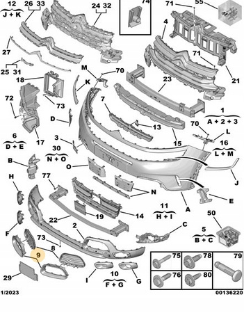 LISTWY OZDOBNE ZADERZAKA KPL CITROEN C5 AIRCROSS OE 1638495480