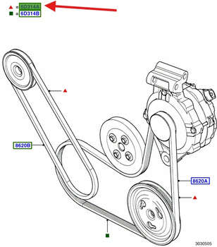 ZESTAW PASKÓW KLINOWYCH 1.25 1.4 1.6 ZETEC FIESTA 1829195 _ 2S6E-6D314-AD