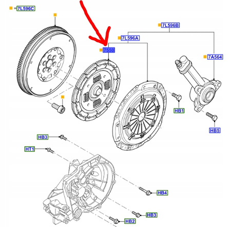 SPRZĘGŁO FORD FIESTA Mk6 FUSION 1.4L TDCi _1575332_3S61-7540-AC