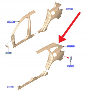 BŁOTNIK PRAWY TYŁ FORD FOCUS KOMBI 2018- OE 2206873 _ JX7B-N278A92-AA