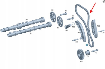 ŁAŃCUCH ROZRZĄDU DIESEL M651 MERCEDES OE A0009933502