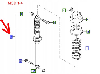 AMORTYZATOR TYLNY FORD ESCORT Sedan 1.8D 1990-95_1302291__AM94AX-18K076-BA