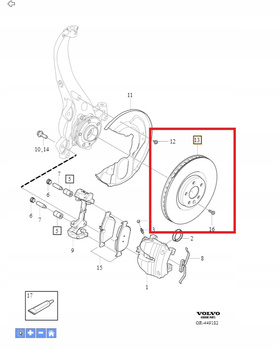 Tarcze hamulcowe Volvo 17" 31665446 S60/V60 S/V90 XC60