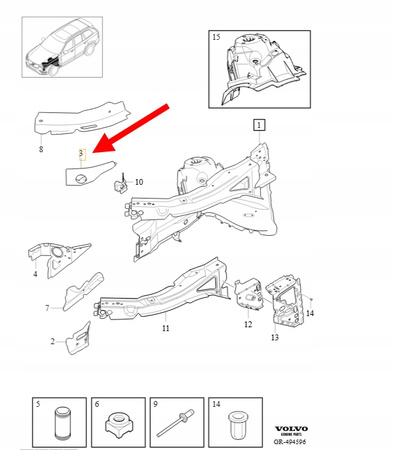 WSPORNIK PODŁUŻNICY PRAWY PRZÓD VOLVO XC90 2016- XC60 OEM/OE 31420631