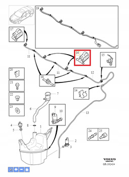 Środkowa dysza spryskiwacza Volvo OE 31378704