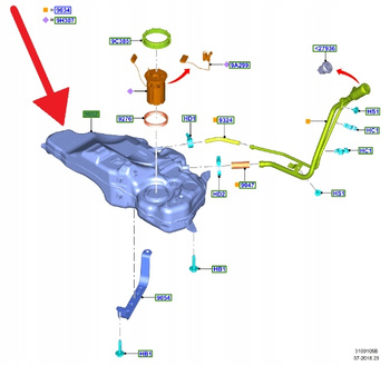 ZBIORNIK PALIWA 1.5 TDCI 2.0 ECOBLUE FOCUS 2018- OE 2430354 _ JX61-9002-CG