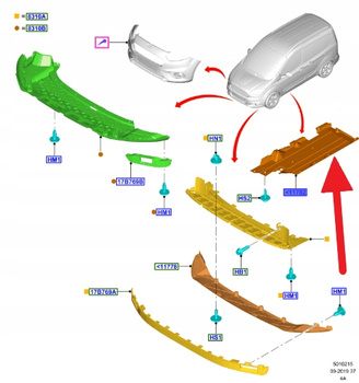 OSŁONA DOLNA PODWOZIA LEWA FORD OE COURIER 2014- JT76-11133-AC 2251347