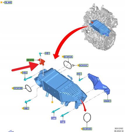 CZUJNIK DOŁADOWANIA 2.0 ECOBLUE FORD TRANSIT KUGA 2653304 _ PV4A-9F479-CA
