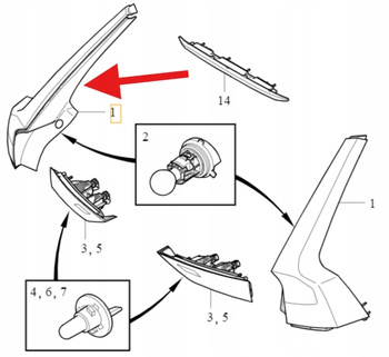 LAMPA TYLNA PRAWA W BŁOTNIK VOLVO V90 2017- OE 32293877