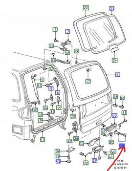 WKŁADKA ZAMKA BAGAŻNIKA FORD GALAXY Mk1 1997-1998 _ 1057773 _ 95VW-A43432-BE