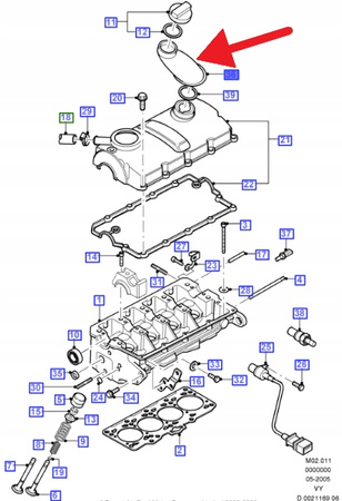 KOREK WLEWU OLEJU 1.9 TDCI FORD GALAXY 2000- OE 1121142 _ YM21-6A868-AA