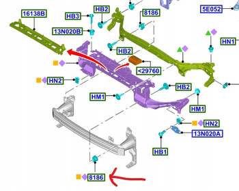WZMOCNIENIE CZOŁOWE FORD MONDEO MK5 2014-2018 1929671 _ DS73-16E166-BF