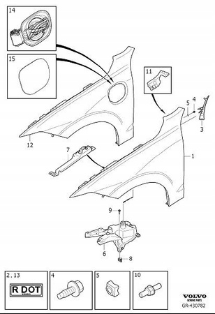 Lewa zaślepka błotnika Volvo XC60 OE 32219166