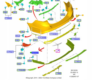 SPOILER DOLNY ZDERZAKA TYŁ MONEO MK5 2014- 2051875 _ DS73-17A894-LEXWAA