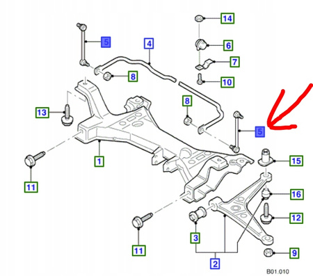 WSPORNIK STABILIZATORA PRZÓD FORD GALAXY 2001-06_1361653_3M21-5489-AB