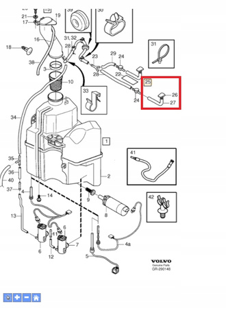 Dysza spryskiwacza Volvo OE 30655606