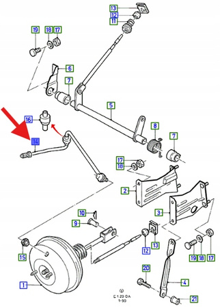 PRZEWÓD PODCIŚNIENIA HAMULCA ESCORT 1981- 1990 OE 1630218 _ 84AB-2420-EB