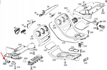UCHWYT OTWIERANIA MASKI MERCEDES A W176 C W205 W117 W212 OE A2048800900