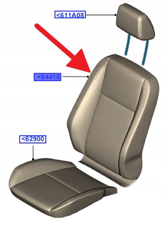 POSZYCIE OPARCIA FOTELA PRAWY PRZÓD FOCUS 2011- 1761535 _ BM5J-A64416-AC