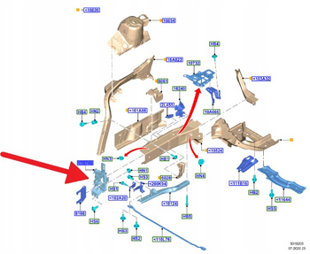 WSPORNIK PODŁUŻNICY PRAWY PRZÓD FORD FOCUS 2018- 2368456 _ JX61-A101B90-SA
