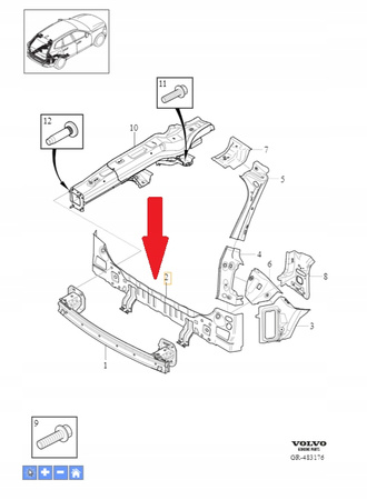 Tylna sekcja Volvo XC60 (18-) OE 31448857