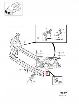 SZYNA ZDERZAKA VOLVO XC60 I 2009-2017r