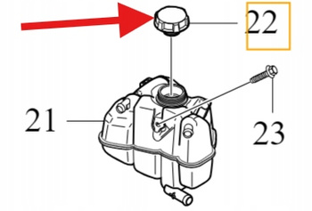 KOREK WLEWU PŁYNU ZBIORNICZKA 2.0D 2.0T VOLVO S90 S60 V90 V60 23- 32382635