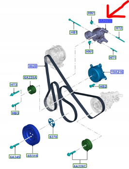 NAPINACZ PASKA KLINOWEGO RANGER 2011- 2.2 3.2L TDCi 2735160 _  FB3Q-6A228-BB